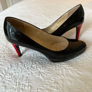 Peter Kaiser Patent Leather Black with Red Pump Heels Size 8.5